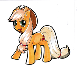 Size: 500x444 | Tagged: safe, artist:jiayi, applejack, earth pony, pony, g4, cute, female, jackabetes, mare, open mouth, simple background, solo