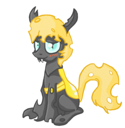 Size: 669x683 | Tagged: safe, artist:evetssteve, oc, oc only, oc:golden brisk, changeling, colt, male, simple background, solo, transparent background, trap, vector, yellow changeling