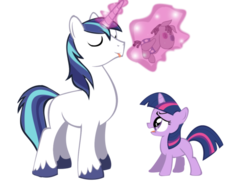 Size: 1024x768 | Tagged: dead source, safe, artist:gezzii, shining armor, smarty pants, twilight sparkle, pony, unicorn, g4, duo, duo male and female, female, filly, filly twilight sparkle, horn, male, simple background, stallion, teasing, tongue out, transparent background, vector, younger