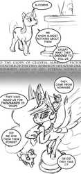 Size: 700x1493 | Tagged: safe, artist:archonix, princess celestia, oc, oc:star sparkle, pigeon, fanfic:xenophilia, g4, askstarsparkle, monochrome, sketch, statue