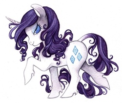 Size: 593x500 | Tagged: safe, artist:savicorn, rarity, classical unicorn, g4, female, horn, leonine tail, solo, unshorn fetlocks