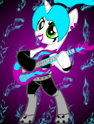 Size: 504x663 | Tagged: safe, artist:amandataylor, pony, bipedal, danny phantom, ember mclain, ponified, solo