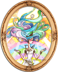 Size: 567x704 | Tagged: safe, artist:ladyamaltea, princess celestia, human, g4, female, humanized, portrait, solo