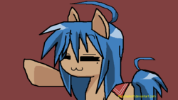 Size: 683x384 | Tagged: safe, artist:neoslashott, earth pony, pony, female, izumi konata, lucky star, ponified, solo