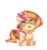 Size: 500x537 | Tagged: dead source, safe, artist:loyaldis, sunset shimmer, pony, unicorn, g4, :p, blushing, chibi, cute, female, flower, flower in hair, heart eyes, shimmer, shimmerbetes, sitting, smiling, solo, tongue out, underhoof