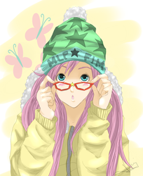 Size: 2124x2601 | Tagged: safe, artist:jenyeongi, fluttershy, human, g4, female, humanized, solo