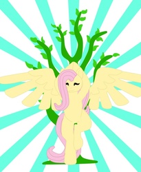 Size: 648x792 | Tagged: safe, artist:roboponylove, fluttershy, pegasus, pony, g4, female, fluttertree, mare, solo, tree, tree pose, yoga