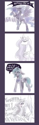 Size: 377x1200 | Tagged: safe, artist:murai shinobu, nightmare moon, princess celestia, princess luna, g4, 4koma, comic, exploitable meme, japanese, meme, pixiv, reaction guys