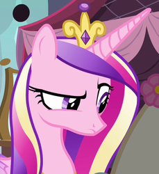 Size: 442x483 | Tagged: safe, screencap, princess cadance, queen chrysalis, alicorn, pony, a canterlot wedding, g4, bust, colored wings, cropped, crown, fake cadance, female, frown, gradient wings, jewelry, looking at something, mare, multicolored hair, multicolored mane, pink coat, pink fur, pink hair, pink mane, pink pony, pink wings, portrait, purple eyes, purple hair, purple mane, purple wings, regalia, solo, tri-color hair, tri-color mane, tri-colored hair, tri-colored mane, tricolor hair, tricolor mane, tricolored hair, tricolored mane, two toned wings, unamused, wings, yellow hair, yellow mane