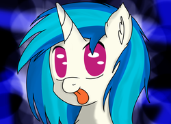 Size: 2338x1700 | Tagged: safe, artist:graphene, dj pon-3, vinyl scratch, g4, cute, face, female, solo, tongue out