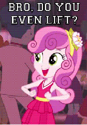 Size: 251x360 | Tagged: safe, edit, edited screencap, screencap, curly winds, mystery mint, rose heart, scribble dee, some blue guy, sweetie belle, human, equestria girls, g4, my little pony equestria girls, /mlp/, animated, background character, background human, balloon, blinking, bracelet, clothes, cropped, dancing, do you even lift, dress, english, fall formal, fall formal outfits, female, glasses, grin, hair accessory, jewelry, male, open mouth, reaction image, smiling, solo focus, suit, text