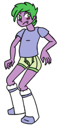 Size: 835x1822 | Tagged: safe, artist:jewpanda, spike, equestria girls, g4, alternate design, blushing, clothes, equestria girls-ified, human spike, male, simple background, solo, transparent background, underwear