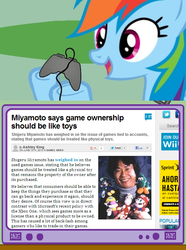 Size: 564x760 | Tagged: safe, rainbow dash, g4, exploitable meme, gamerdash, nintendo, shigeru miyamoto, tv meme, xbox one