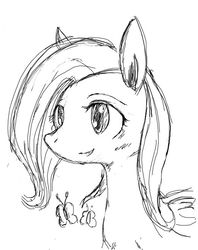 Size: 531x670 | Tagged: safe, artist:smallboy322, fluttershy, g4, female, monochrome, pixiv, solo