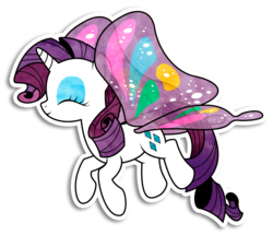 Size: 1676x1444 | Tagged: safe, artist:kennyklent, rarity, g4, eyes closed, eyeshadow, female, flying, glimmer wings, gossamer wings, makeup, pretty, solo, wings