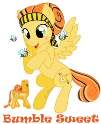 Size: 703x867 | Tagged: safe, artist:touchofsnow, bumblesweet (g3), bee, pegasus, pony, g3, g4, female, g3 to g4, generation leap, mare, simple background, solo, text, toy, transparent background