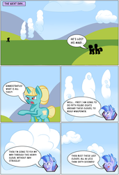 Size: 754x1100 | Tagged: safe, artist:shelltoon, oc, oc only, oc:chait, oc:nimbostratus, oc:sea shell, cloud, cloudy, nimby's world