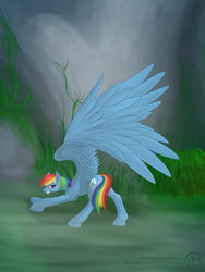 Size: 1200x1600 | Tagged: safe, artist:adalbertus, rainbow dash, g4, female, impossibly large wings, solo