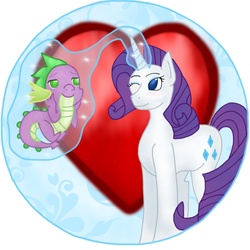 Size: 2048x2048 | Tagged: safe, artist:asinglepetal, rarity, spike, g4, female, heart, male, ship:sparity, shipping, straight