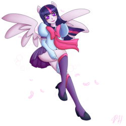 Size: 1600x1600 | Tagged: safe, artist:robynne, twilight sparkle, equestria girls, g4, female, humanized, magical girl, solo