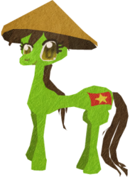 Size: 214x293 | Tagged: safe, artist:darkmanor, pony, asian conical hat, hat, nation ponies, simple background, solo, transparent background, vietnam