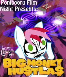 Size: 950x1100 | Tagged: safe, artist:daisyhead, oc, oc only, oc:flicker, pony, ponibooru film night, big money hustlas, insane clown posse, magnet, teeth, text