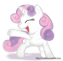 Size: 586x573 | Tagged: safe, artist:sion, sweetie belle, g4, female, happy, solo
