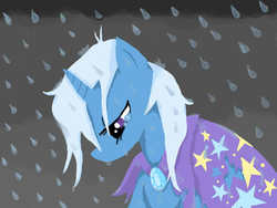 Size: 640x480 | Tagged: safe, artist:silvercommando, trixie, pony, unicorn, g4, crying, female, mare, rain, sad, solo