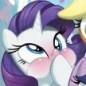 Size: 86x86 | Tagged: safe, artist:amy mebberson, idw, rarity, g4, comic cover, cropped, funny face, lowres, out of context, solo focus