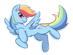 Size: 800x601 | Tagged: safe, artist:yukandasama, rainbow dash, pegasus, pony, g4, belly fluff, blushing, chest fluff, cute, dashabetes, ear fluff, female, leg fluff, mare, simple background, solo, spread wings, transparent background, wings