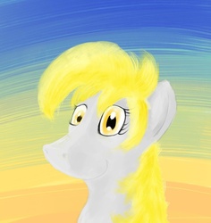 Size: 1185x1254 | Tagged: safe, artist:derppony, derpy hooves, pegasus, pony, g4, female, mare, solo, sunset