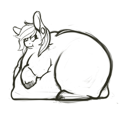 Size: 2906x2702 | Tagged: safe, artist:fatponi, pony, belly, fat, impossibly large butt, male, monochrome, morbidly obese, obese, puffy cheeks, solo, stallion, weight gain sequence