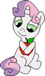 Size: 380x640 | Tagged: safe, artist:youwillneverkno, sweetie belle, pony, unicorn, g4, apple, female, filly, foal, hug, simple background, solo, transparent background