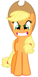 Size: 632x1264 | Tagged: safe, artist:kuren247, applejack, g4, angry, female, gritted teeth, simple background, solo, transparent background, vector