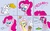 Size: 1231x766 | Tagged: dead source, safe, artist:shuffle001, fluttershy, pinkie pie, earth pony, mouse, pegasus, pony, g4, too many pinkie pies, cheese, comic, eating, implied vore, ponies eating meat