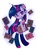 Size: 770x1024 | Tagged: safe, artist:star777, twilight sparkle, human, g4, book, elf ears, female, horn, horned humanization, humanized, pixiv, pony coloring, skinny, solo, thin
