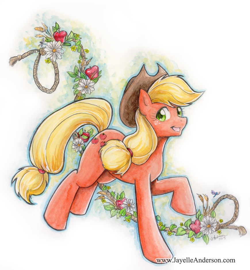 #349058 - safe, artist:jayelle-anderson, applejack, apple, female ...