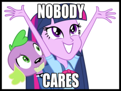 Size: 1000x755 | Tagged: safe, spike, twilight sparkle, equestria girls, g4, my little pony equestria girls, image macro, reaction image, simple background, transparent background