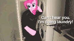 Size: 1280x720 | Tagged: safe, artist:jake whyman, edit, pinkie pie, g4, animated, caption, female, game grumps, gif with captions, grep, irl, jontron, laundry, looking up, male, photo, reaction image, smiling