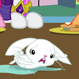 Size: 160x160 | Tagged: safe, screencap, angel bunny, rarity, g4, keep calm and flutter on, animated