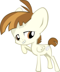 Size: 578x692 | Tagged: safe, artist:superultrasmug, featherweight, pegasus, pony, g4, bedroom eyes, colt, foal, male, simple background, smug, solo, stupid sexy featherweight, transparent background, vector