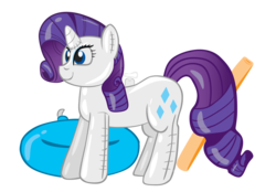 Size: 2500x1742 | Tagged: safe, artist:rainbow-dosh, rarity, balloon pony, inflatable pony, pooltoy pony, g4, fetish, inanimate tf, inflatable, inflatable fetish, inner tube, pool toy, simple background, solo, transformation, transparent background