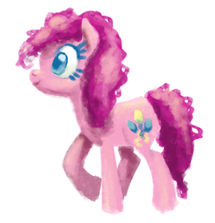 Size: 663x688 | Tagged: safe, artist:needsmoarg4, pinkie pie, earth pony, pony, g4, female, mare, raised hoof, simple background, solo, white background