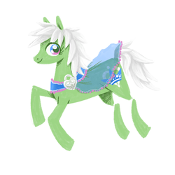 Size: 800x800 | Tagged: safe, artist:needsmoarg4, crystal crown, earth pony, pony, g3, g4, cape, clothes, female, g3 to g4, generation leap, lineless, mare, simple background, solo, white background