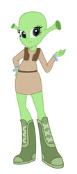 Size: 229x516 | Tagged: safe, ogre, equestria girls, g4, boots, clothes, eqg promo pose set, equestria girls-ified, female, high heel boots, jacket, rule 63, shirt, shoes, shrek, shrek (character), skirt, solo, vest