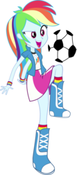 Size: 1394x3138 | Tagged: safe, rainbow dash, equestria girls, g4, my little pony equestria girls, 4chan, female, football, simple background, solo, transparent background, vector, wristband