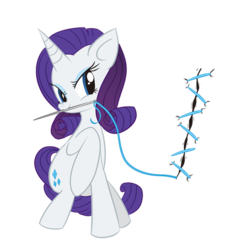 Size: 600x667 | Tagged: safe, artist:xkappax, rarity, pony, unicorn, g4, female, fourth wall, mare, needle, simple background, solo, thread, transparent background