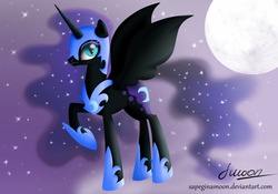 Size: 3000x2100 | Tagged: safe, artist:vird-gi, nightmare moon, g4, female, moon, solo