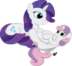 Size: 936x854 | Tagged: safe, artist:setonlr, rarity, sweetie belle, pony, unicorn, g4, female, filly, foal, mare, siblings, simple background, sisters, tickling, transparent background