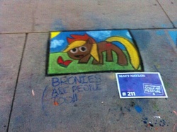 Size: 720x538 | Tagged: safe, artist:matt naylor, applejack, g4, chalk drawing, photo